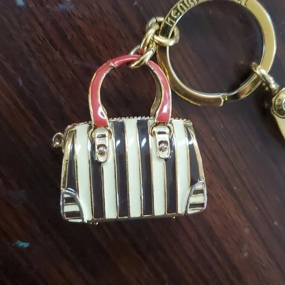 Henri Bendel striped Speedy satchel key fob - Picture 2 of 9